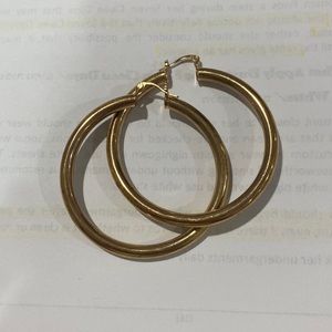 Gold Tube Hoop Earrings